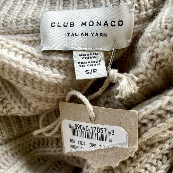 NWT Club Monaco 100% merino wool horizontal shaker ribbed crewneck sweater. 🤎 - Picture 7 of 8